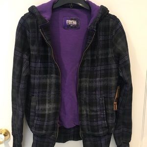 Renu by Bruzer Plaid Hoodie (black/purple)